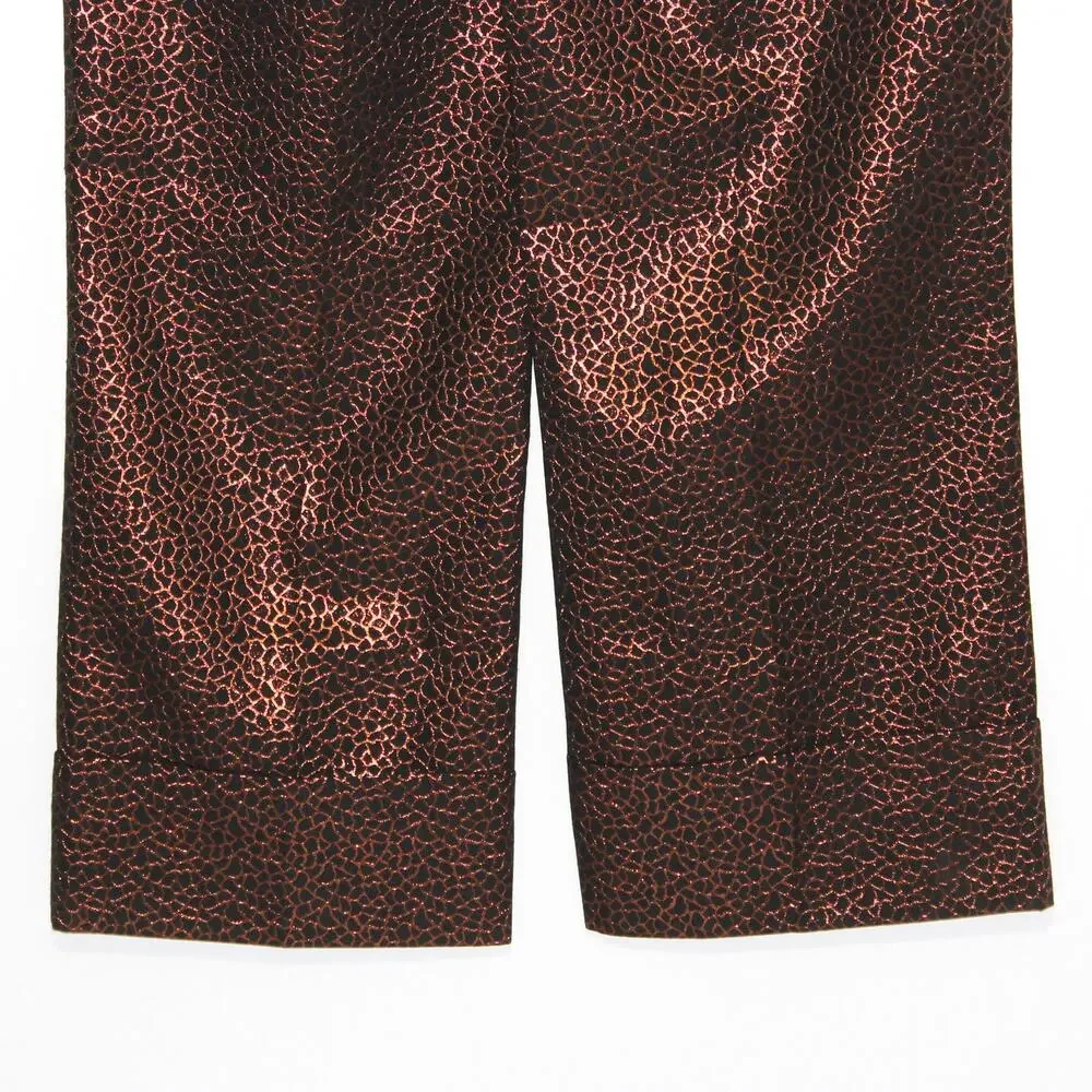 YARGICI Golden Brown Wide Leg Trouser Belt Detail Size 12